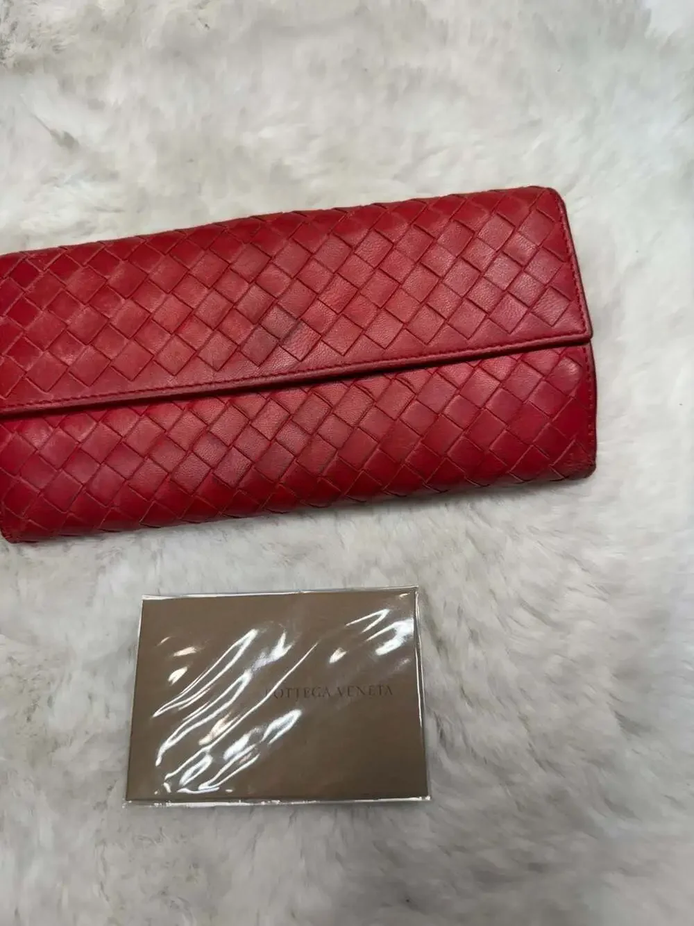Bottega Veneta Red Intrecciato Nappa Leather Continental Flap Wallet